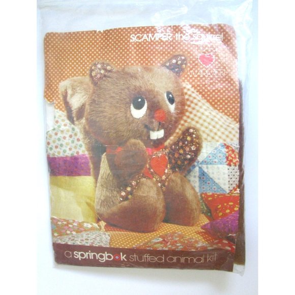 Vintage - A Springbok Stuffed Animal Craft Kit - Scamper the Squirrel - 13" NOS - Picture 4 of 10
